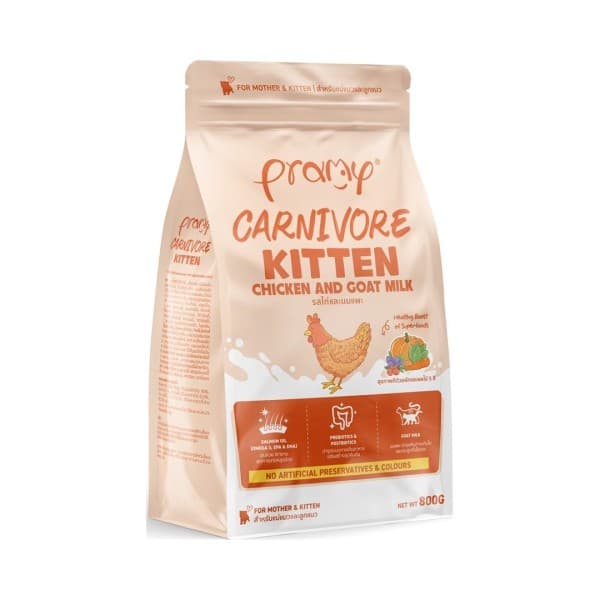 Pramy Carnivore Kitten Dry Cat Food with Chicken & Goat Milk 800 gm
