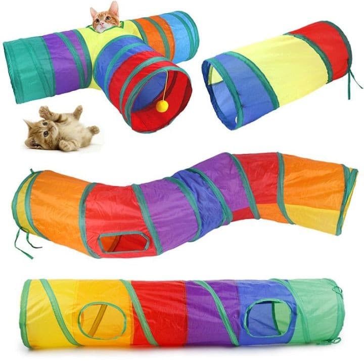 Rainbow Cat Play Tunnel Toy Collapsible