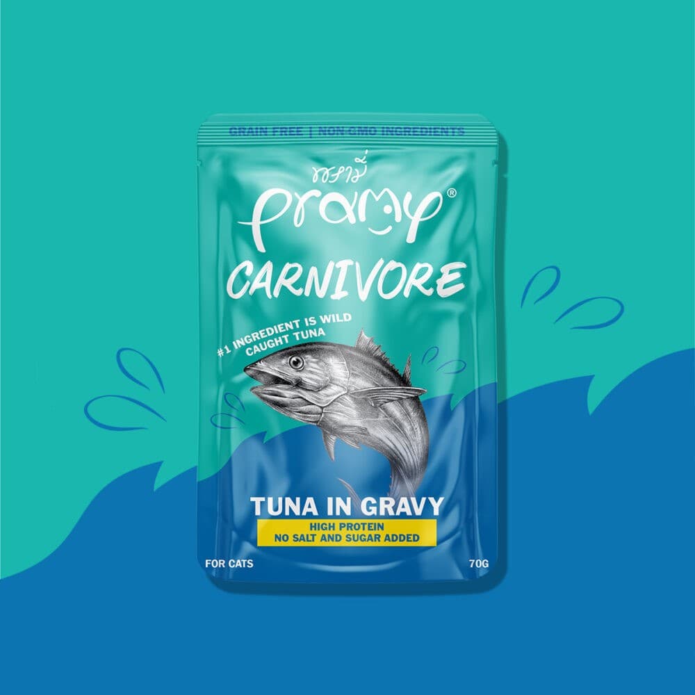 Pramy Carnivore Pouch Tuna in Gravy for All Cats 70gm