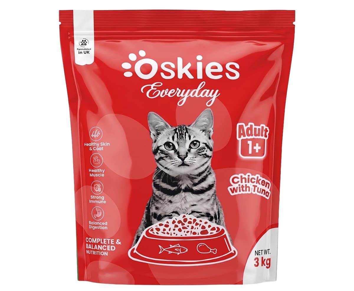 Oskies Everyday Adult Cat Food Chicken with Tuna- 3 KG