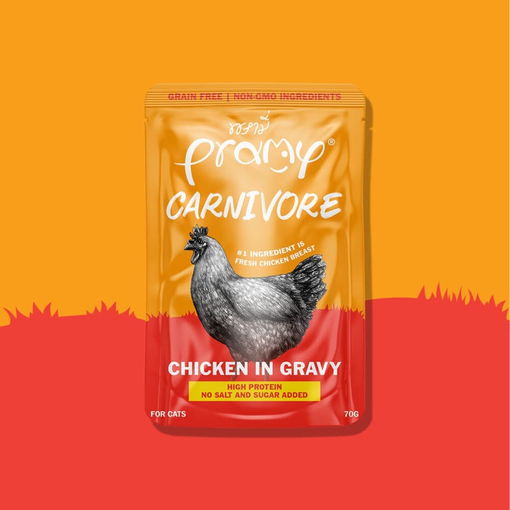 Pramy Carnivore Pouch Chicken in Gravy for All Cats 70gm