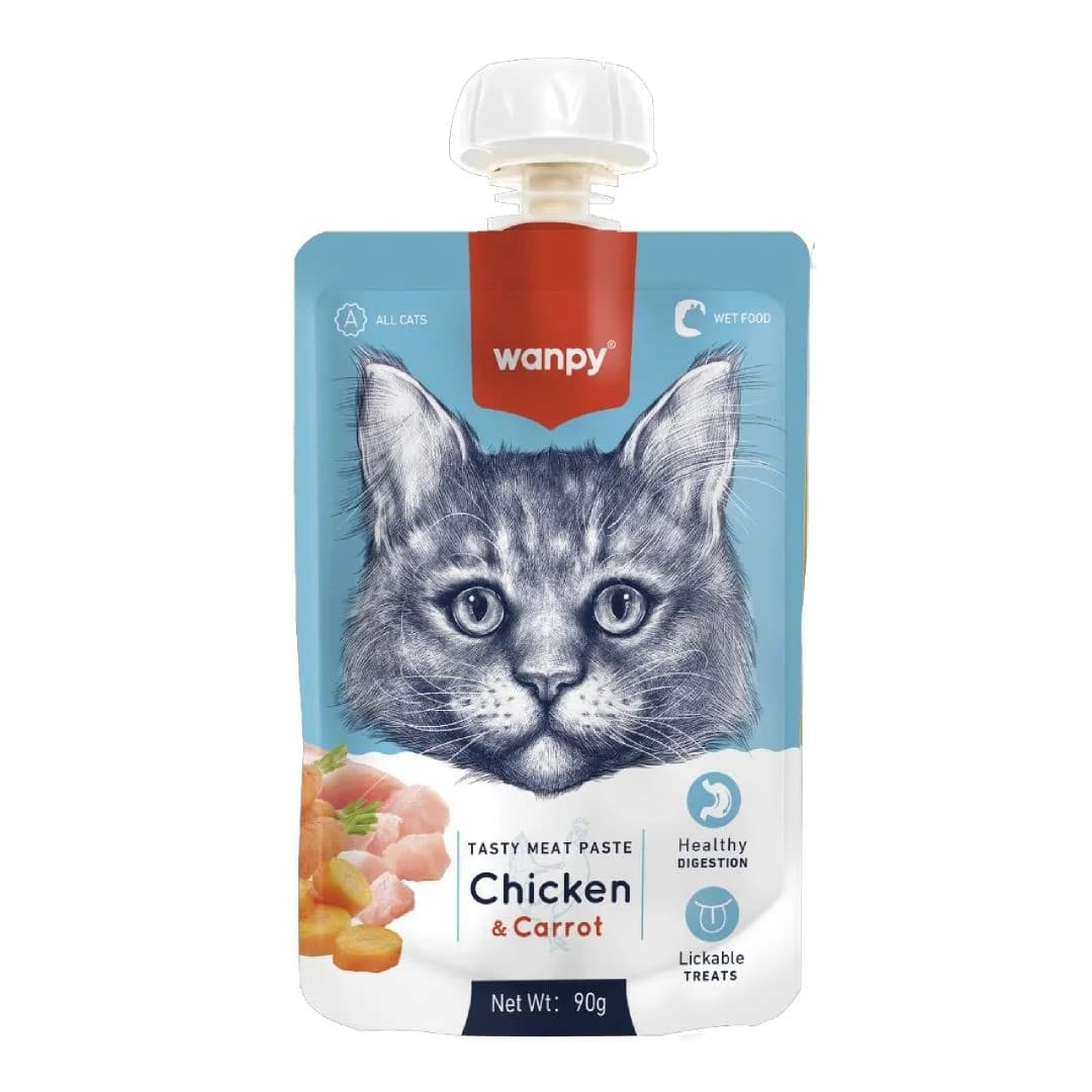Wanpy Tasty Meat Paste Pouch Chicken & Carrot 90 gm