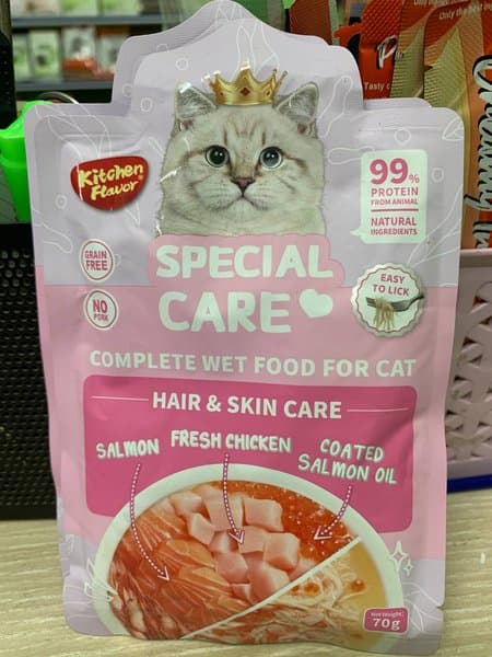 Kitchen Flavor Special Care Complete Cat Food Pouch Hair & Skin Care 70gm