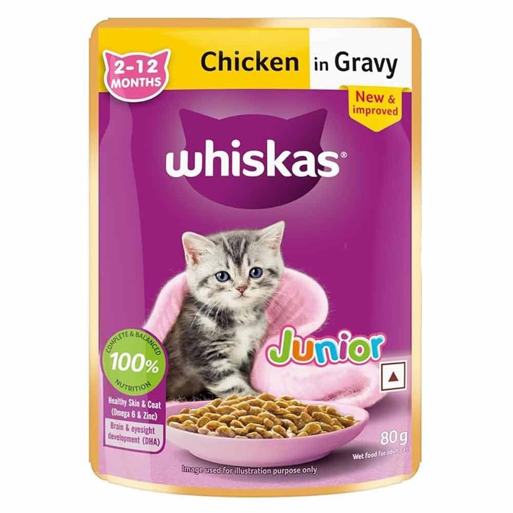Whiskas Chicken in Gravy Kitten Pouch 80gm