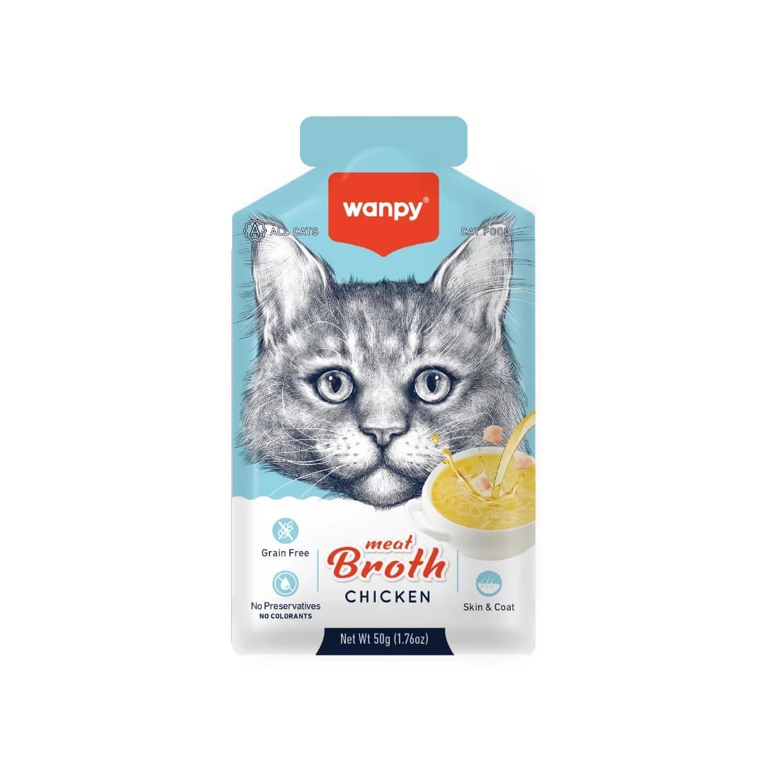 Wanpy Meat Broth Cat Pouch Chicken 50 gm