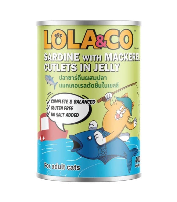 Lola & Co Can Sardine with Mackerel Cutlets in Jelly 400 gm