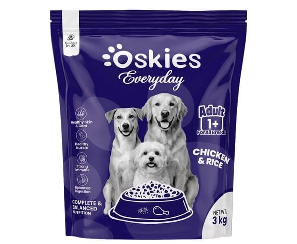 Oskies Everyday Adult Dog Food Chicken & Rice - 3 kg