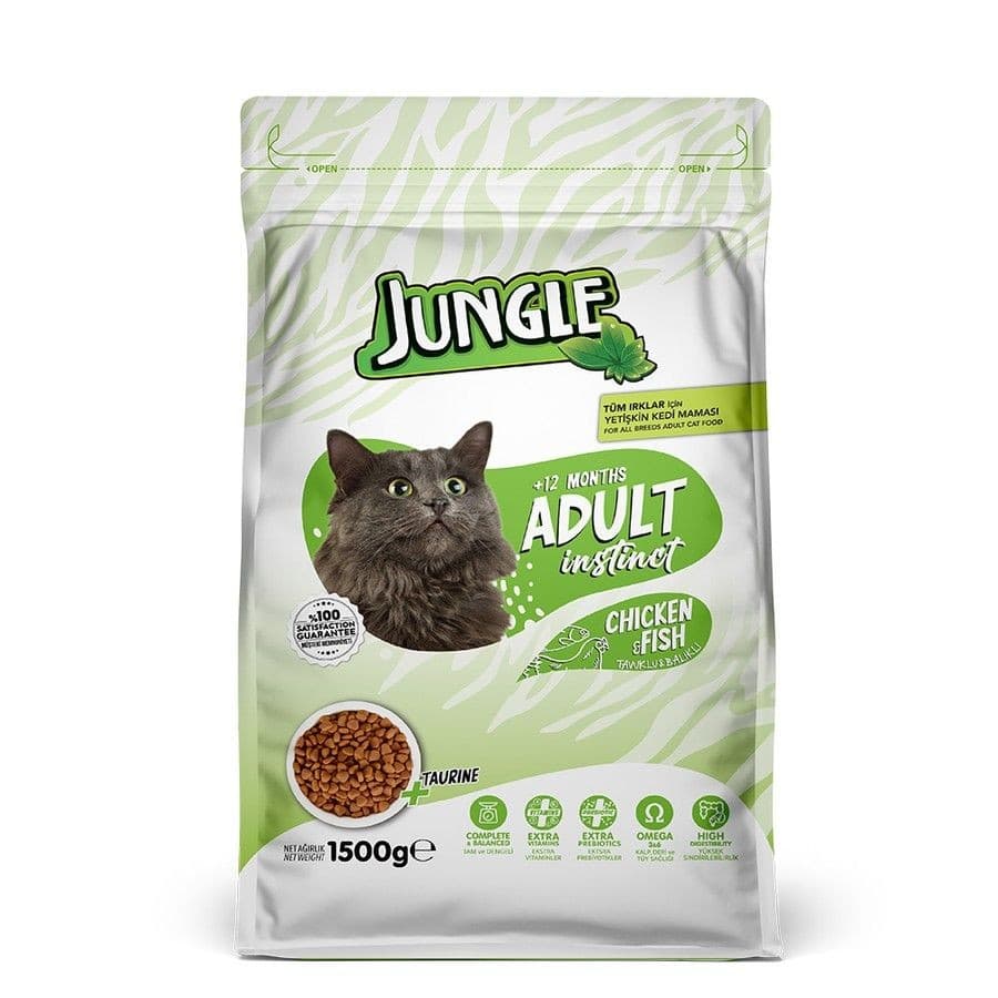 Jungle Adult Dry Cat Food Chicken & Fish 1.5 KG