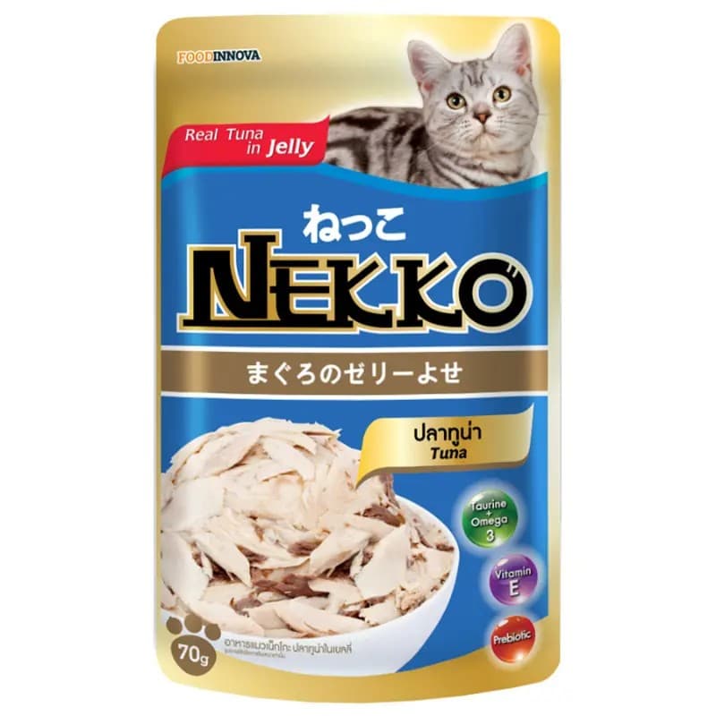 Nekko Adult Pouch Wet Cat Food Real Tuna in Jelly 70g
