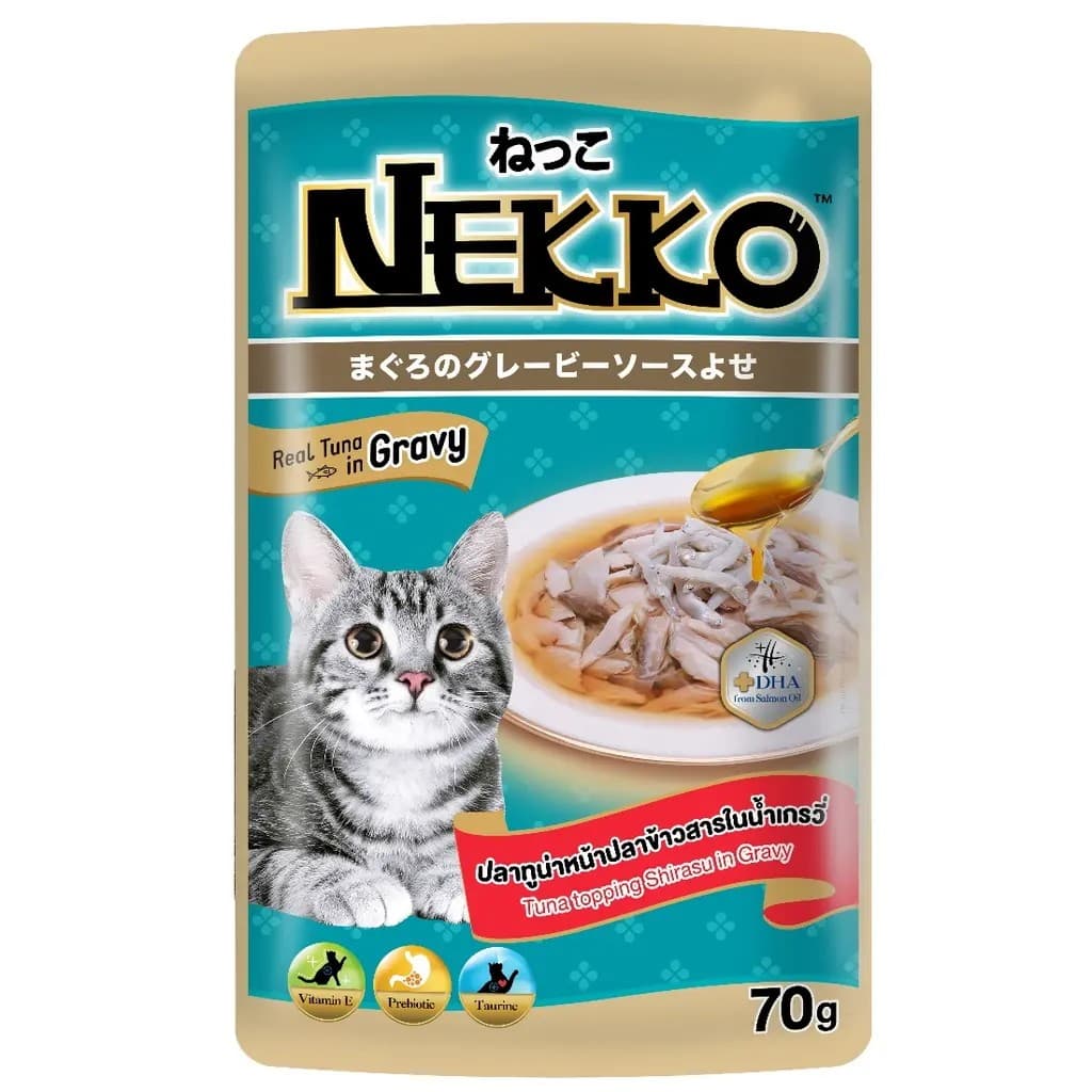Nekko Tuna Topping Shirasu in Gravy Pouch 70 gm