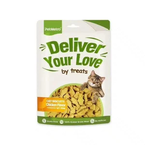 PetMetro Deliver Your Love Cat Biscuits in Chicken Flavor 100g