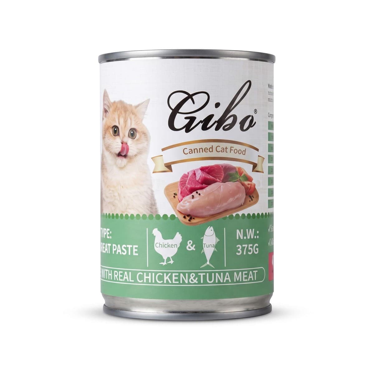 Gibo 375g Cat Can Food Chicken+Tuna Meat Paste