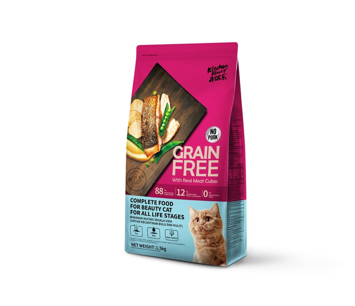 Kitchen Flavor Grain Free Dry Cat Food All Life Stage 1.5 KG