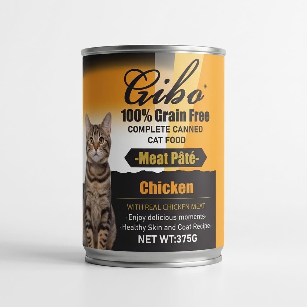 Gibo GRAIN FREE Meat Pate Cat Can Food Chicken 375gm