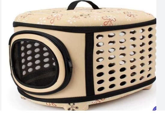Foldable Pet Carrier Handbag Cream Color