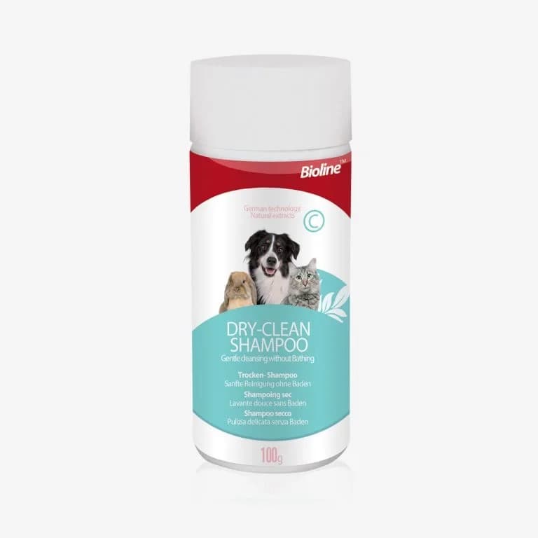 Bioline Pet Dry Shampoo Powder - Dog Cat Shampoo 100g