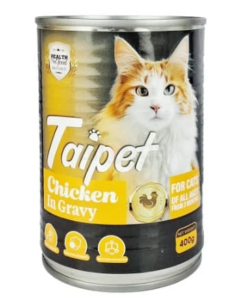 Taipet Can For All Cats From 2 Months Chicken In Gravy 400gm