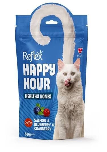 Reflex Plus Happy Hour Healthy Bones Treat with Salmon, Blueberry & Cranberry Flavor 60g