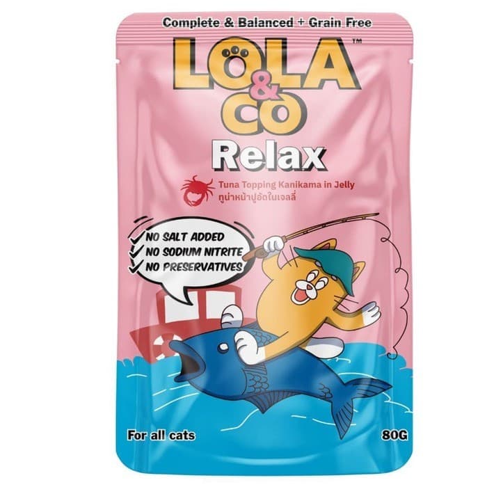 Lola & Co RELAX PouchTuna Topping Kanikama in Jelly for All Cats 80 gm