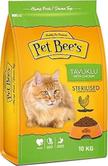 Pet Bee's Adult Dry Cat Food with Chicken Colour Free 10KG
