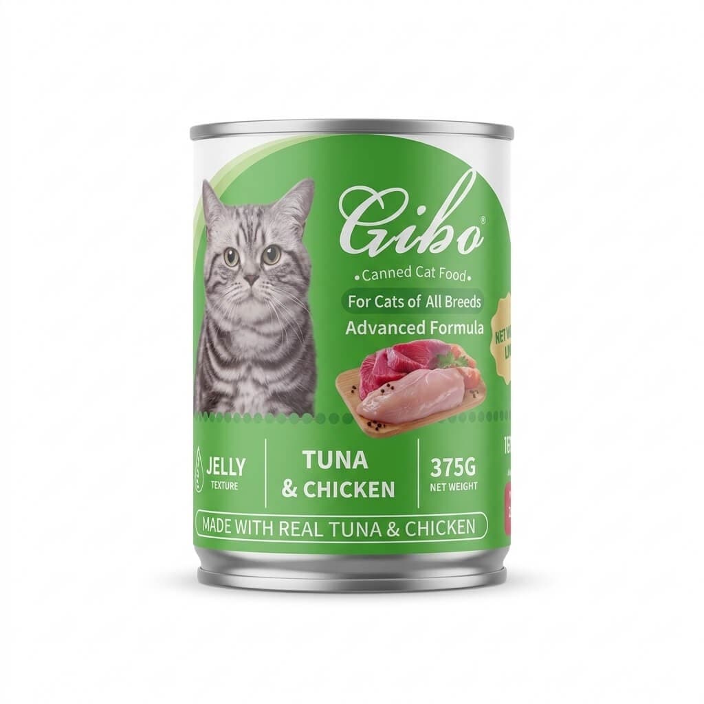 Gibo Cat Canned Food Chicken+Tuna Flavor (Jelly) 375gm