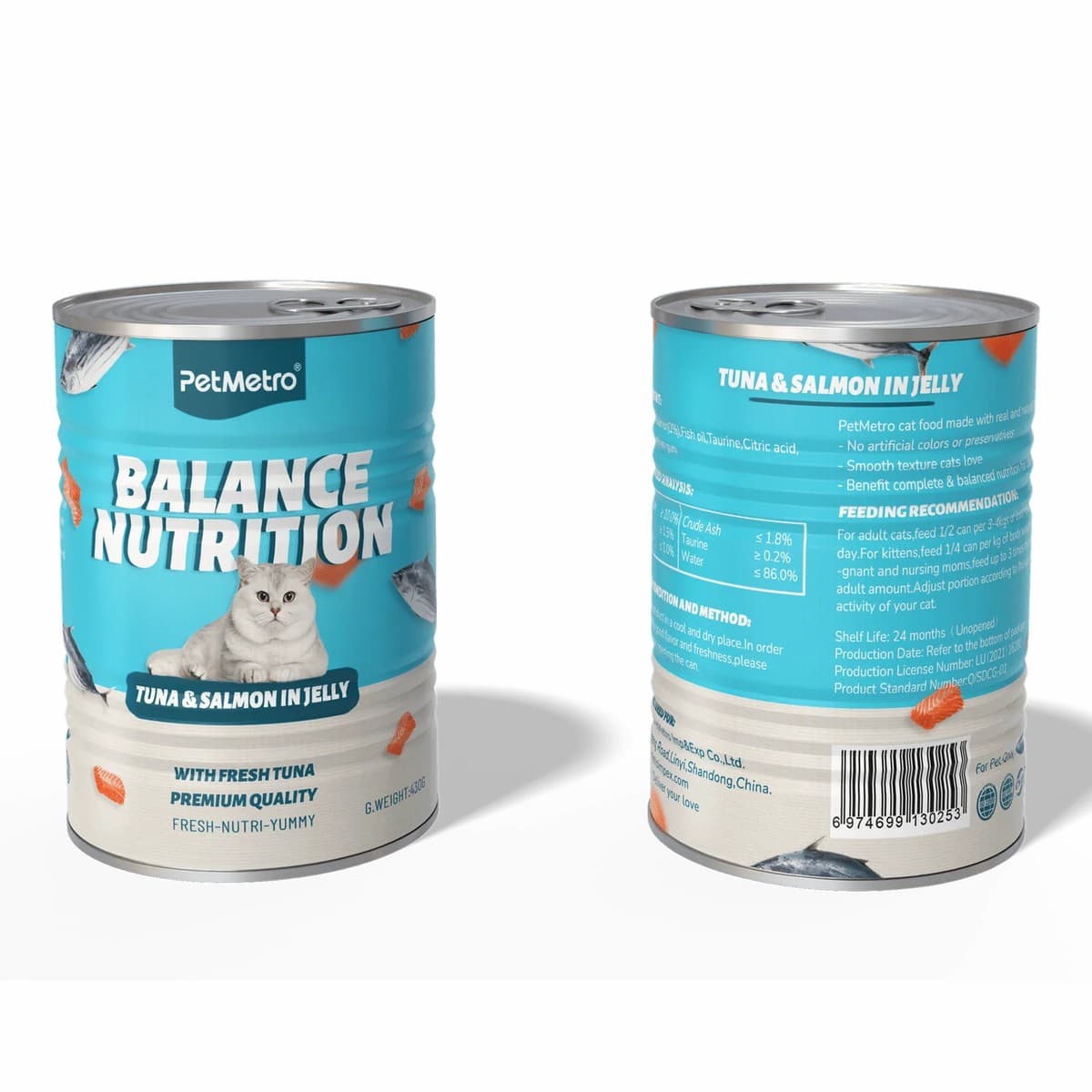 PetMetro Balance Nutrition Tuna & Salmon In Jelly 375 gm Can Food