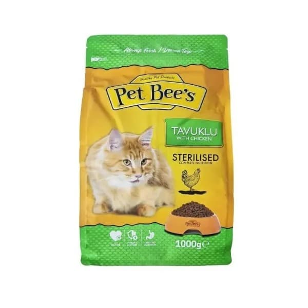 Pet Bee's Adult Dry Cat Food with Chicken Colour Free 1 KG
