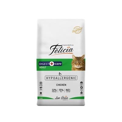 Felicia Low Grain Hypoallergenic Cat Food Digest Care Adult Chicken 2 KG