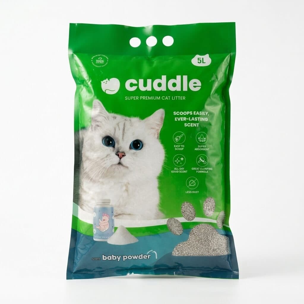 Cuddle Bentonite Cat Litter Baby Powder Flavor 5L