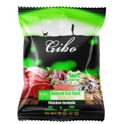 GIBO Grain Free All Life Stage Natural Cat Food Chicken Flavor 500 gm