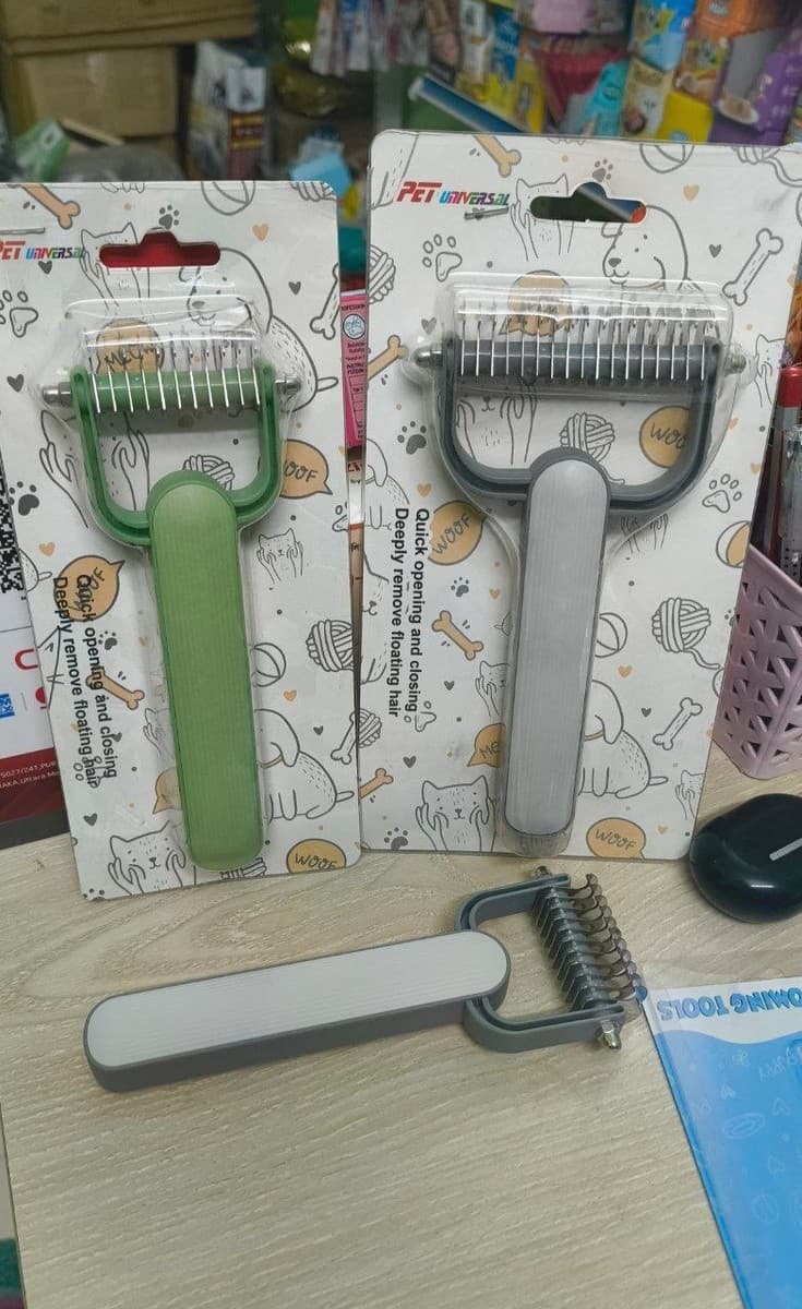 Pet Grooming Brush, Stainless Steel Comb for Cats & Dogs Deshedding, Dematting Tangle Brush