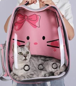 Full Body Cartoon Printed Cat Carrier Backpack