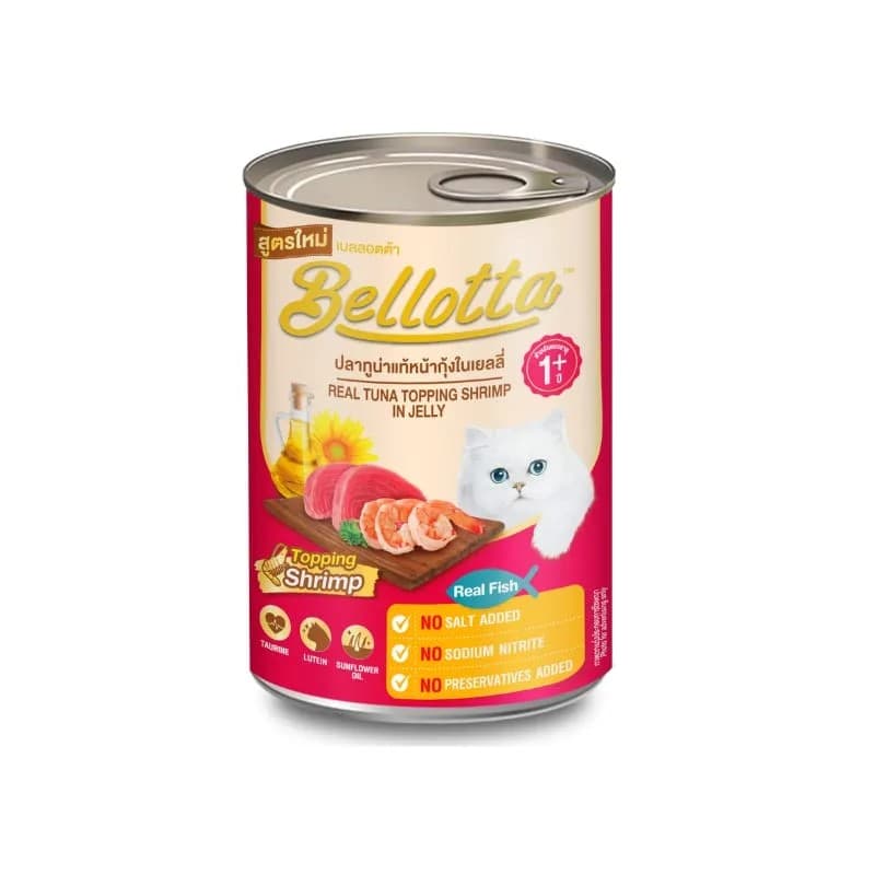 Bellotta Can Food Real Tuna Topping Shrimp in Jelly