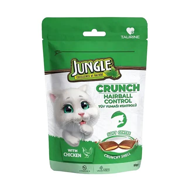 Jungle Crunch Dry Cat Treat Hairball Control with Chicken 60 gm