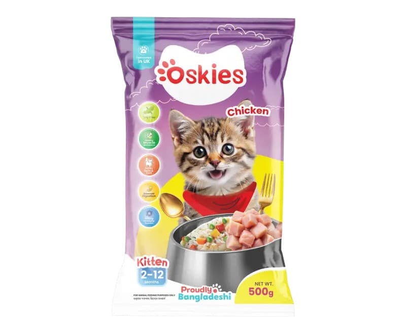 Oskies Kitten Food Chicken Flavour 500 gm