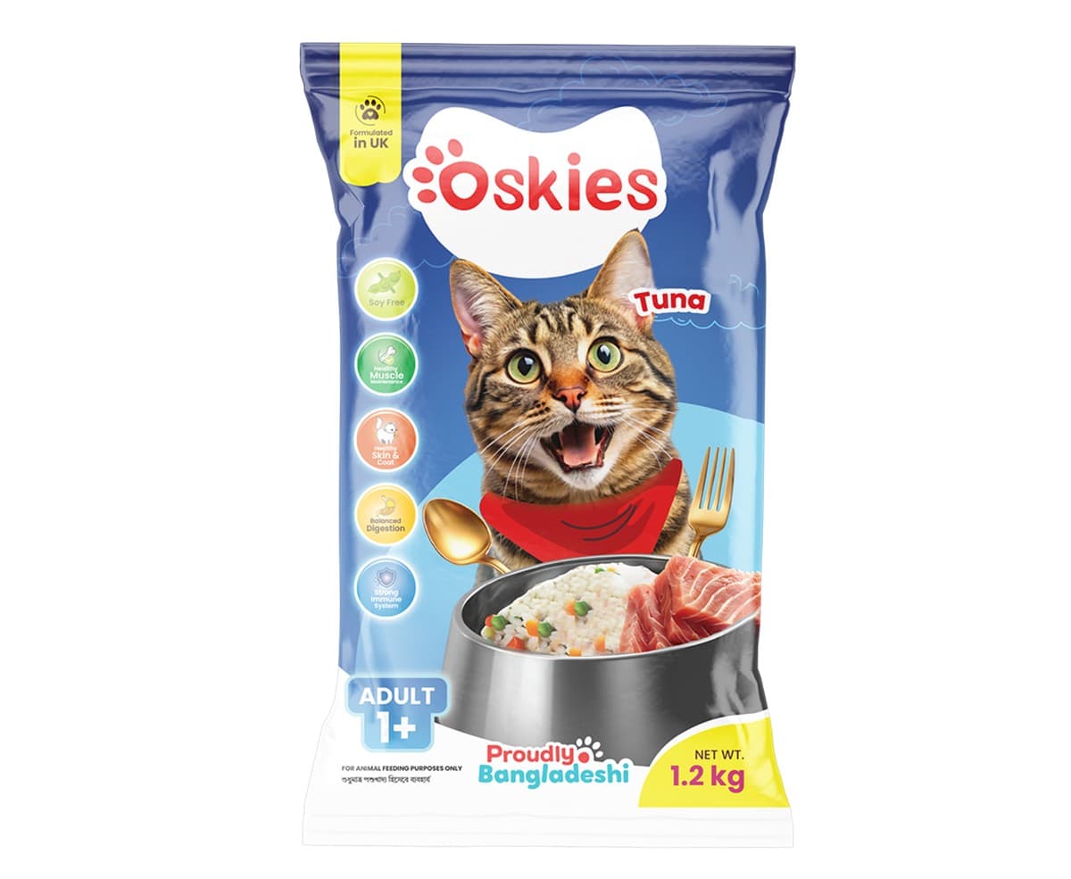Oskies Adult Cat Food Tuna Flavour 1.2 kg + 300 gm Extra