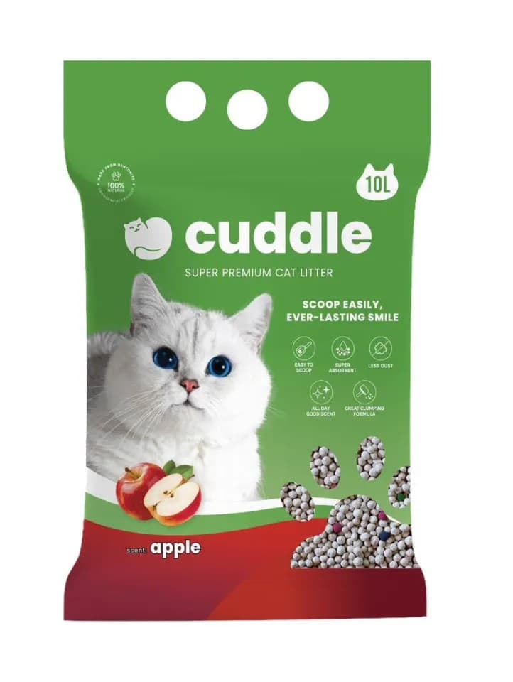 Cuddle Bentonite Cat Litter Apple Flavor 5L