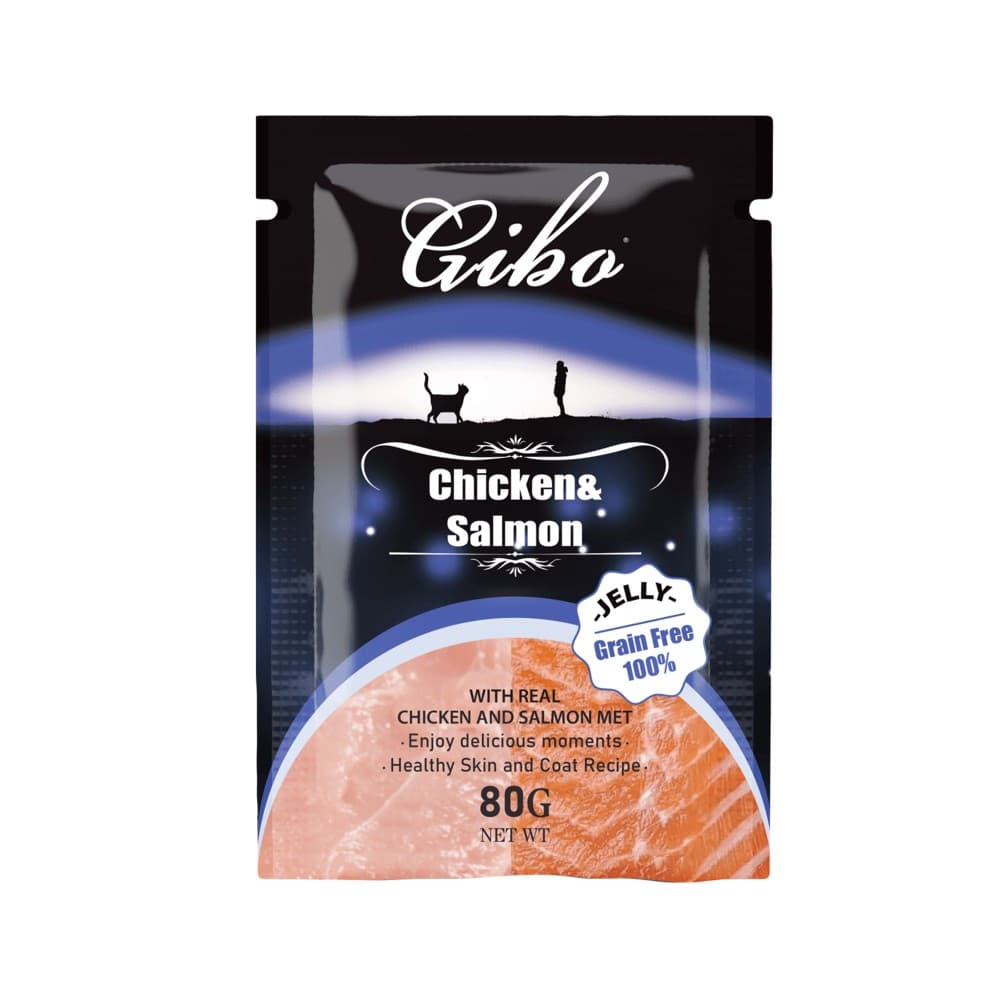 Gibo GRAIN FREE Cat Pouch Chicken And Salmon 80g (Liquid)