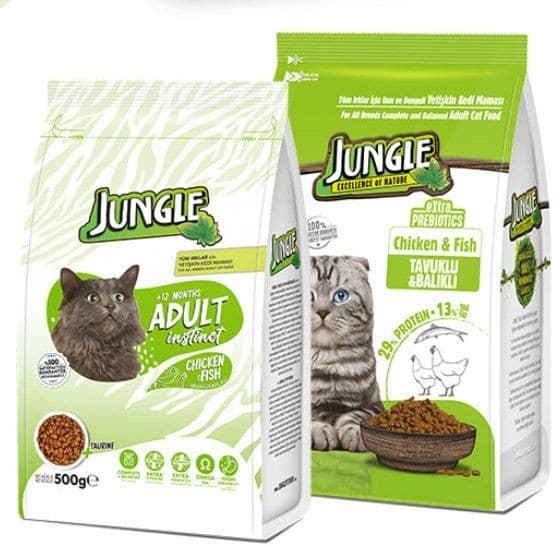 Jungle Adult Dry Cat Food Chicken & Fish 500 gm