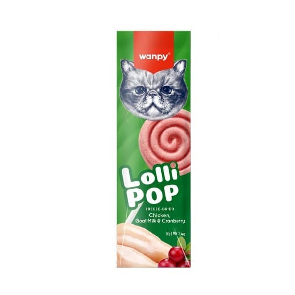 Wanpy Freeze Dried Swirlpop Cat Treat Lollipop with Cranberry 1.4 gm