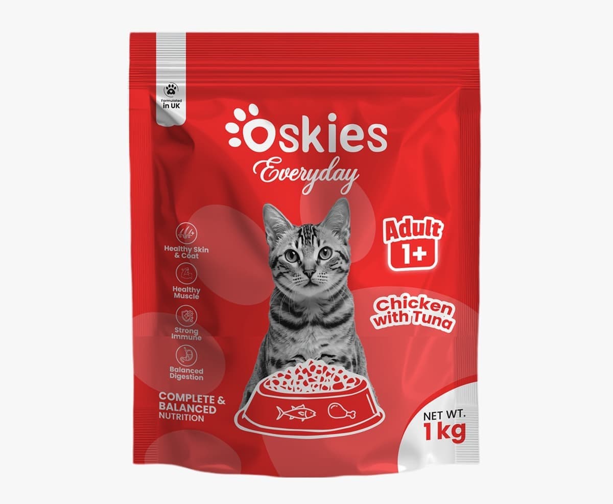 Oskies Everyday Adult Cat Food Chicken with Tuna- 1 KG