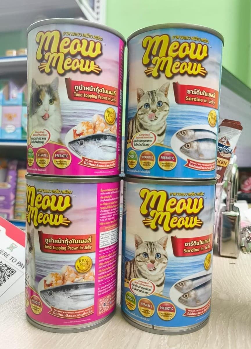 Meow Meow Canned Tuna Topping Prawn In Jelly 400gm