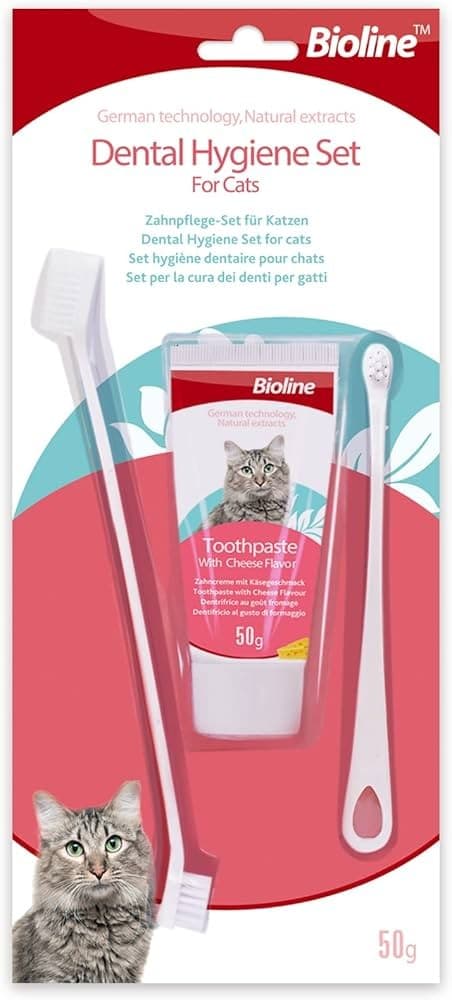 Bioline Dental Hygiene Set for Cats Toothpaste with Toothbrush 50g