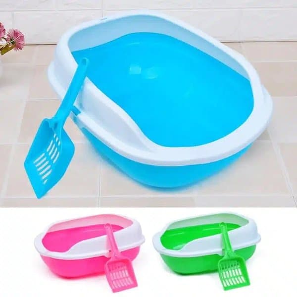 Open Cat Litter Box Large size with Free Scoop