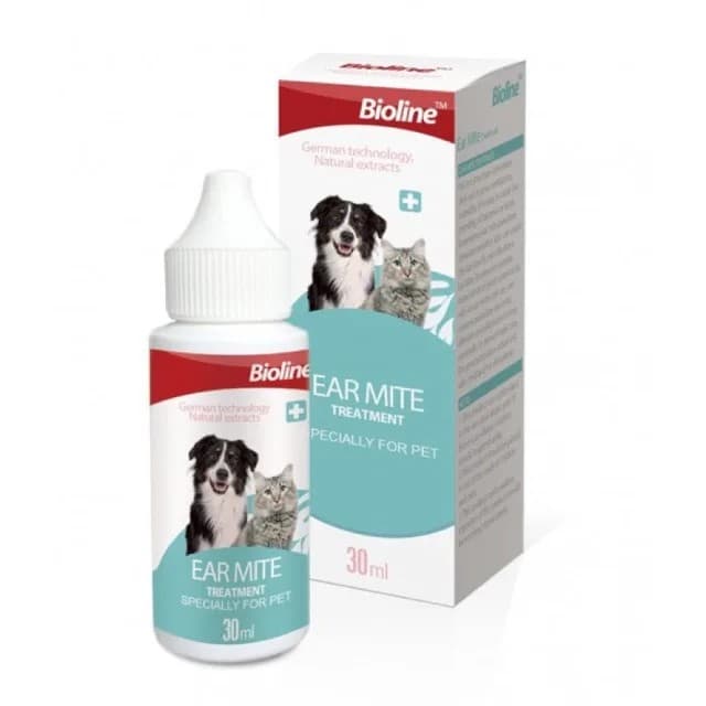 Bioline Ear Mite Treatment for Cats Dogs 30ml