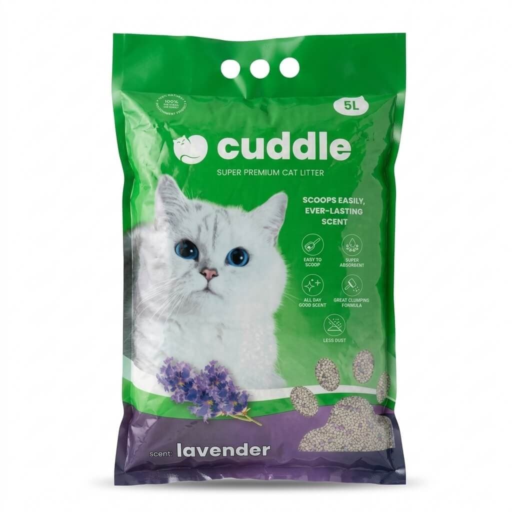 Cuddle Bentonite Cat Litter Lavender Flavor 5L